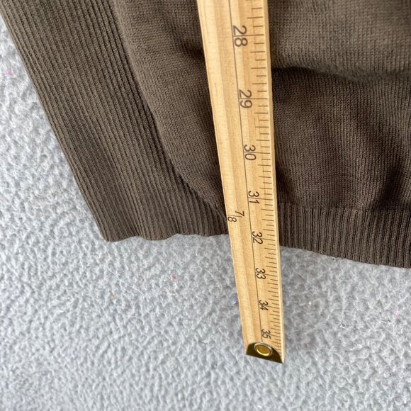 89th + Madison Sweater Womens Medium Green Open Cardigan Stretch Pockets Long - Picture 9 of 10